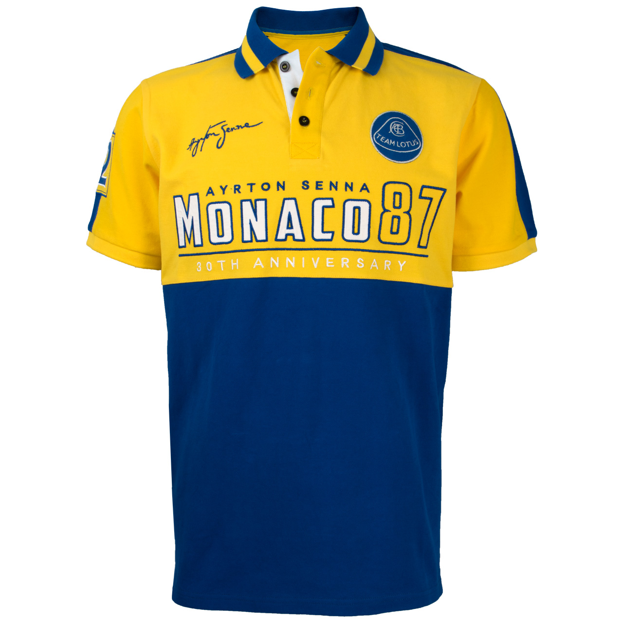 MBA-SPORT Ayrton Senna Lotus Kollektion T-Shirt Monaco 1st Victory 1987 gelb