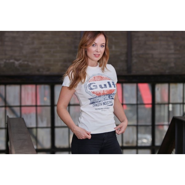Gulf T-Shirt Oil Racing Damen cream
