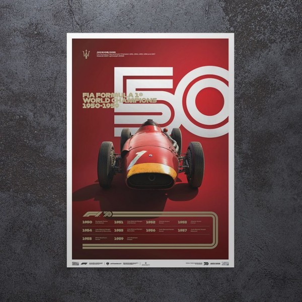 Cartel Fórmula 1 Décadas - Maserati de los 50