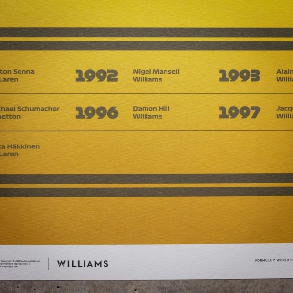 Poster Formula 1 Decades - 90s Williams