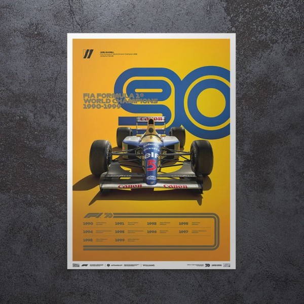 Poster Formel 1 Jahrzente - 90er Jahre Williams