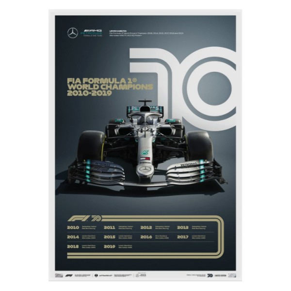Affiche Formule 1 Décennies - Mercedes années 2010