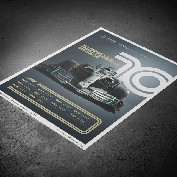 Cartel Fórmula 1 Décadas - Mercedes de los 2010