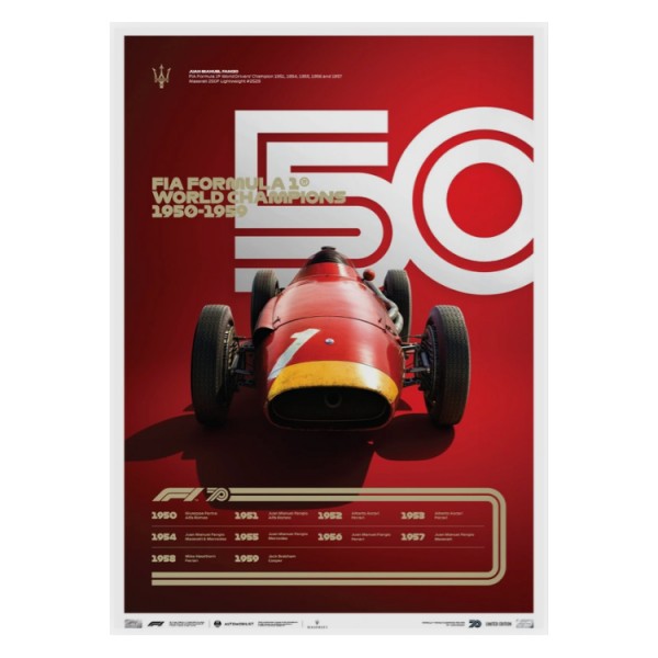 Poster Formula 1 Decades - 50s Maserati