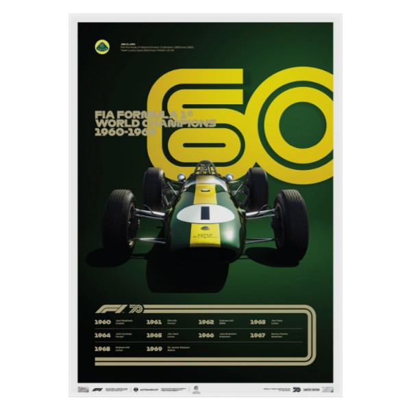 Poster Formel 1 Jahrzente - 60er Jahre Team Lotus