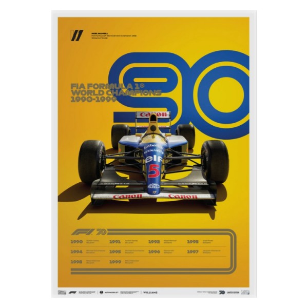 Poster Formula 1 Decenni - Anni '90 Williams