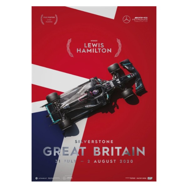 Poster Mercedes-AMG Petronas F1 Team - Great Britain GP 2020 - Lewis Hamilton