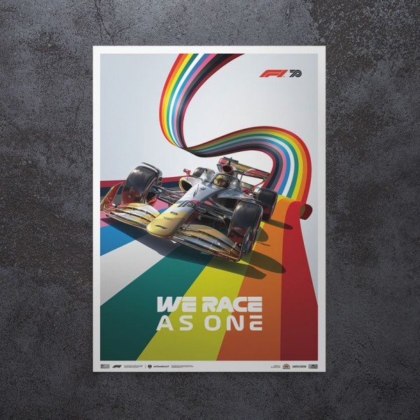 Cartel Fórmula 1 - We Race As One - Combatir la Desigualdad
