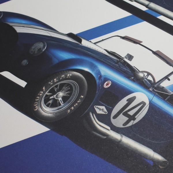 Poster Shelby-Ford AC Cobra Mk III - Blau - 1965