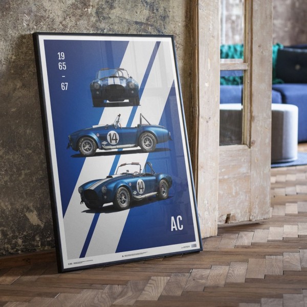 Poster Shelby-Ford AC Cobra Mk III - Blau - 1965