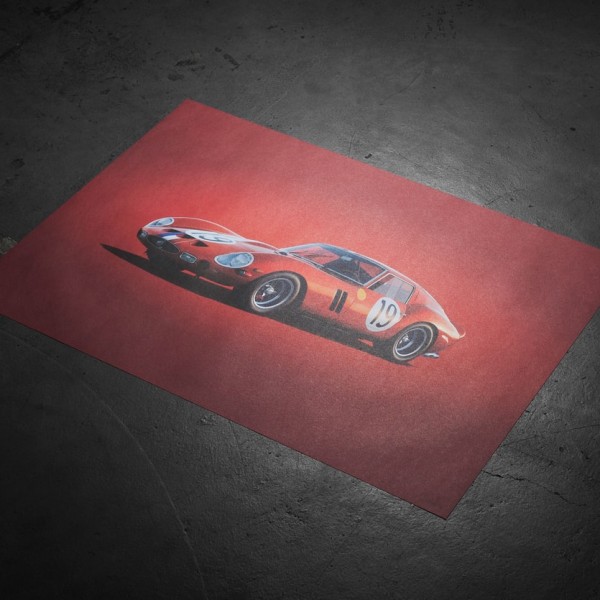 Poster Ferrari 250 GTO - Rosso - 24h Le Mans - 1962 - Colors of Speed