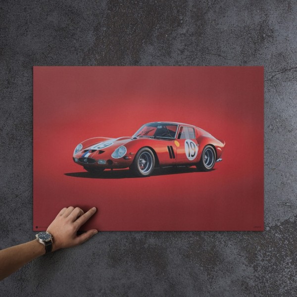 Affiche Ferrari 250 GTO - Rouge - 24h Le Mans - 1962 - Colors of Speed