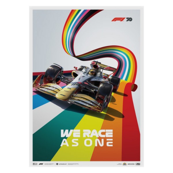 Cartel Fórmula 1 - We Race As One - Combatir la Desigualdad