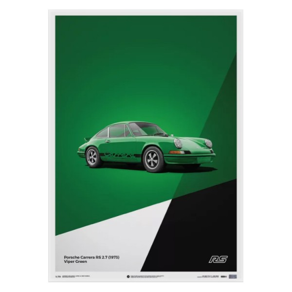 Cartel Porsche 911 RS - Verde