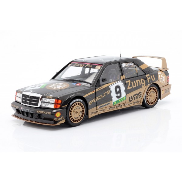 Black/Gold Solido 1:18-1991 Mercedes-Benz 190E EVO II DTM #9 Macau Ludwig 