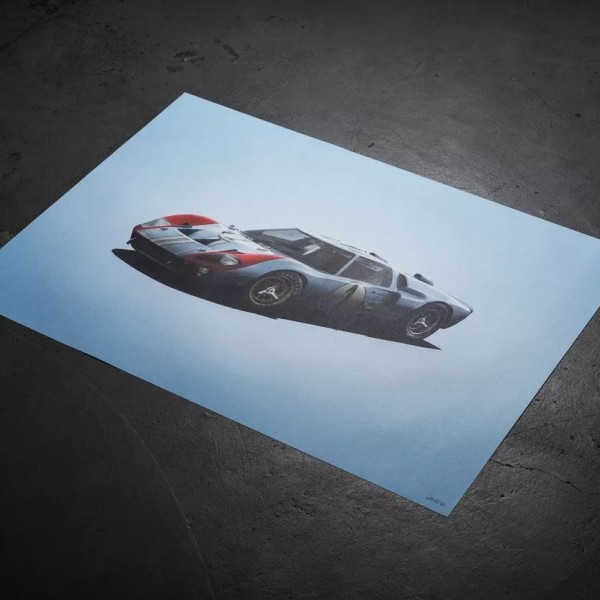 Cartel Ford GT40 - Blue - 24h Le Mans - 1966 - Colors of Speed