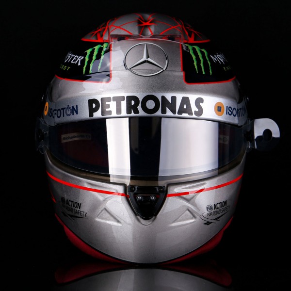 Michael Schumacher Réplica de Casco platino 1/1 Spa 300 GP 2012