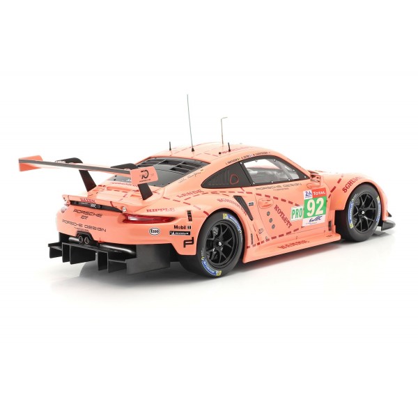 Porsche 911 RSR #92 Vainqueur de la classe LMGTE Pink Pig 24h Le Mans 2018 1/18
