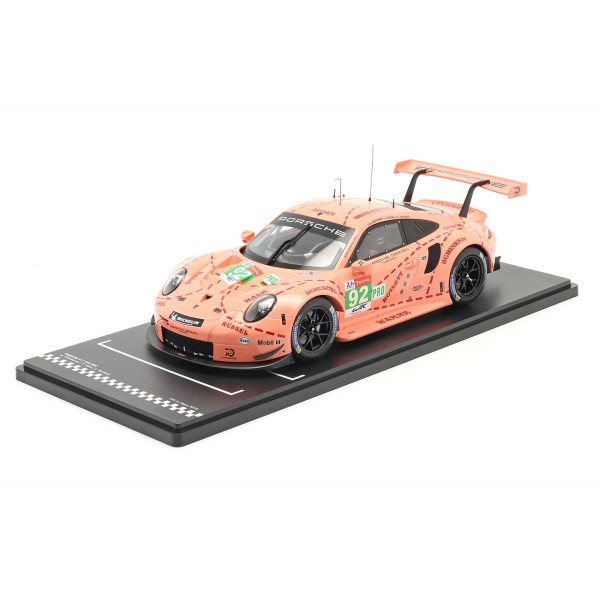 Porsche 911 RSR #92 Class Winner LMGTE Pink Pig 24h Le Mans 2018 1/18
