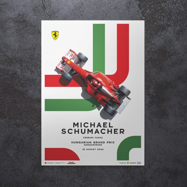 Poster Michael Schumacher - Ferrari F2002 - GP Ungheria 2002