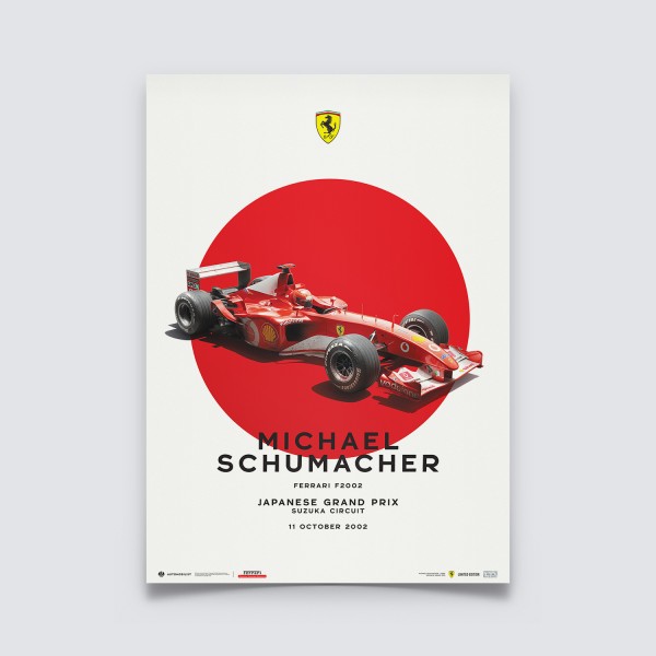 Poster Michael Schumacher - Ferrari F2002 - Japan GP 2002