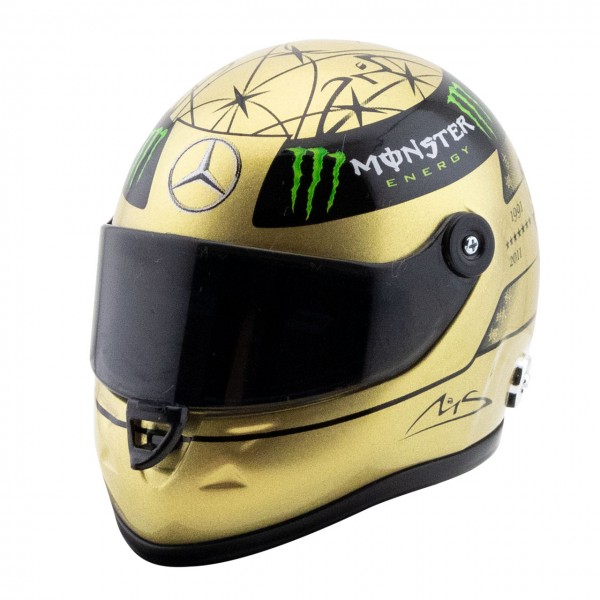 Michael Schumacher Spa 2011 Gold-Helm 1:4