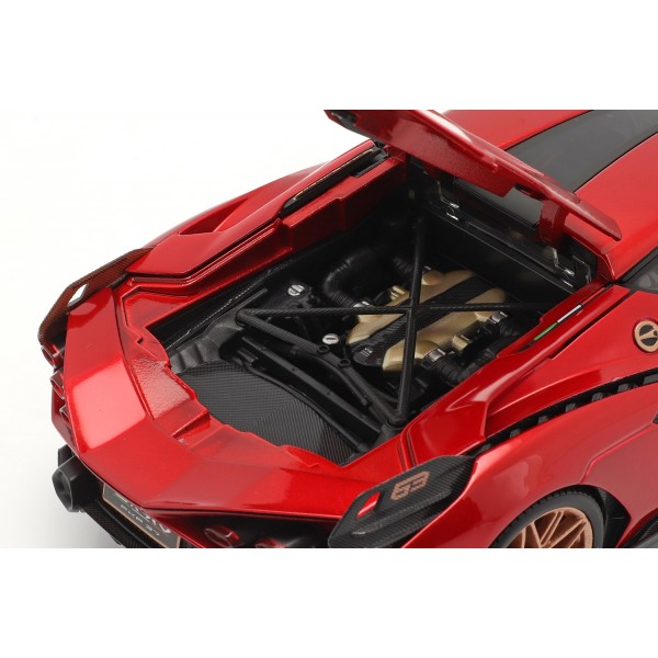 Lamborghini Sian FKP 37 Baujahr 2019 rot / schwarz 1:18