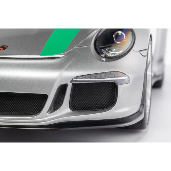 Porsche 911 (991.1) R - 2016 - argent / vert décor 1/8