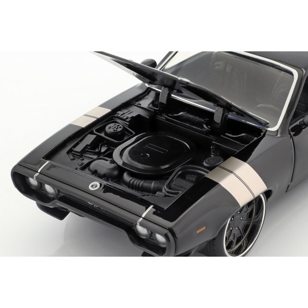  Jada Toys Fast & Furious 1:24 Dom's Plymouth GTX Die-cast Car,  Toys for Kids and Adults, Black, Standard : Toys & Games