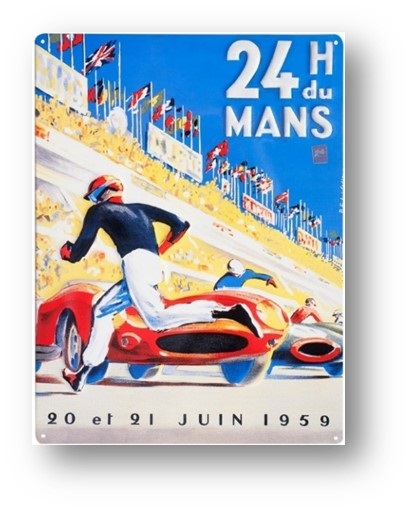 24h Race Le Mans Plate Poster 1959