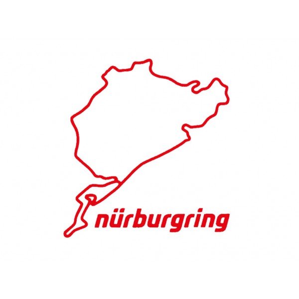 Nürburgring Sticker Nürburgring 8cm rosso