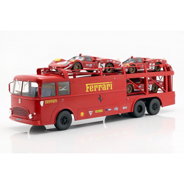 Fiat Bartoletti Racing transporter 306/2 Ferrari dark red 1/18