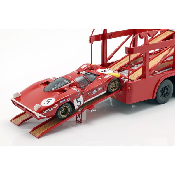 Fiat Bartoletti Racing transporter 306/2 Ferrari dark red 1/18