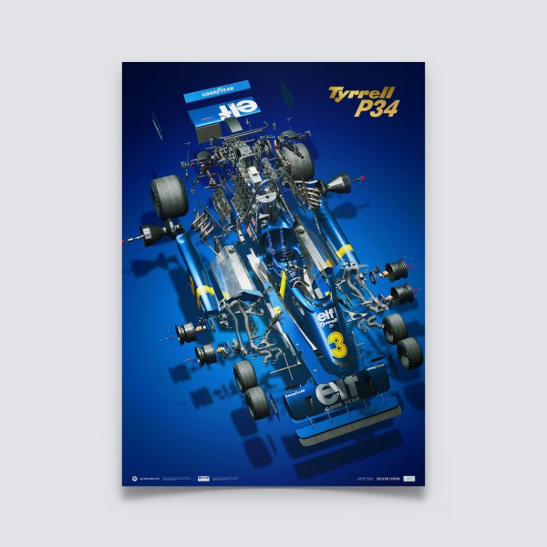 Poster Tyrrell P34 - Jody Scheckter - F1 1976 - Collector`s Edition