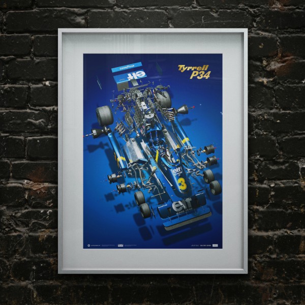Poster Tyrrell P34 - Jody Scheckter - F1 1976 - Collector`s Edition