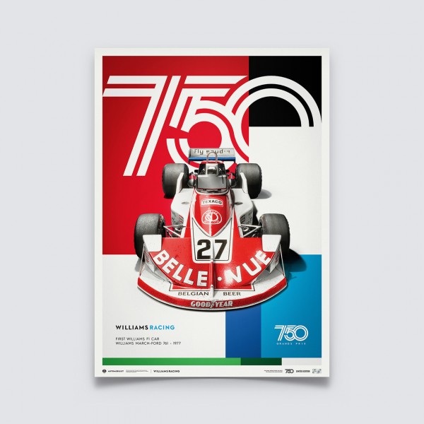 Affiche Williams Racing - March Ford 761 - Formule 1 1977 - Edition limitée