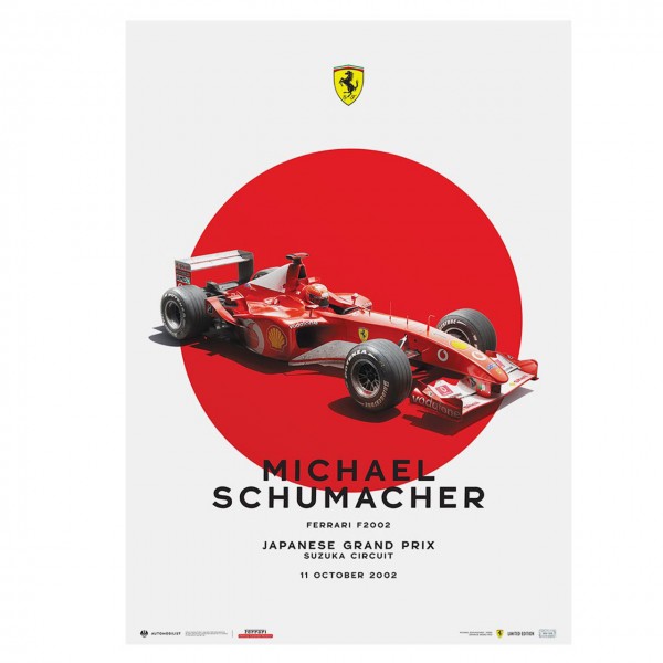 Poster Michael Schumacher - Ferrari F2002 - GP del Giappone 2002