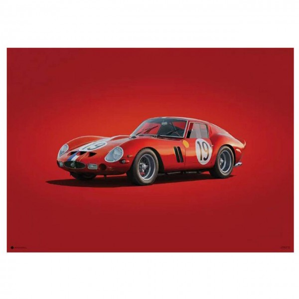 Poster Ferrari 250 GTO - Red - 24h Le Mans - 1962 - Colors of Speed