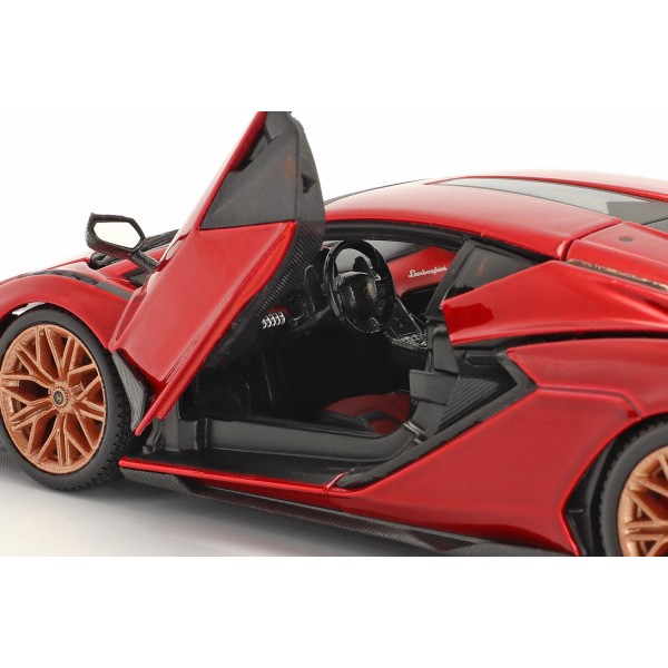 Lamborghini Sian FKP 37 Baujahr 2019 rot / schwarz 1:24