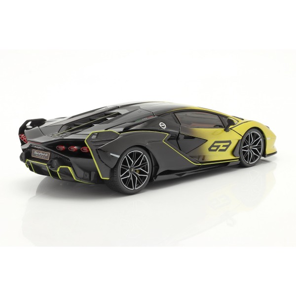 Lamborghini Sian FKP 37 #63 amarillo / negro 1/18