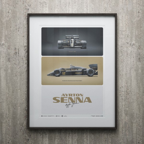 Poster Lotus 97T -  Ayrton Senna - Formula 1 Portogallo GP 1985 - Trittico
