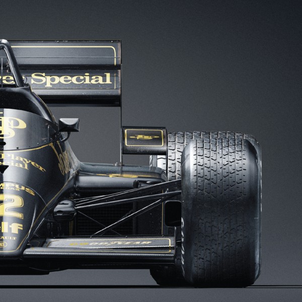 Affiche Lotus 97T - Ayrton Senna - Formule 1 Portugal GP 1985 - Triptyque