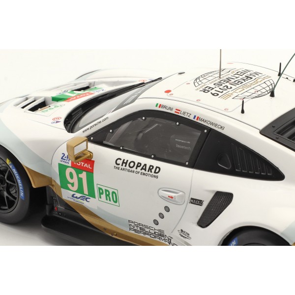 18s434 Spark 1:18 PORSCHE 911 RSR lmgtepro Le Mans 2019 Lietz/Makowiecki/BRUNI 