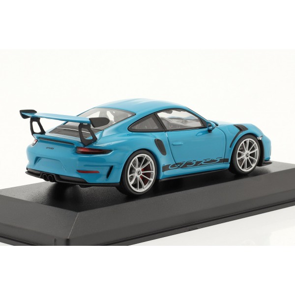 Porsche 911 GT3 RS 2018 miami blue / silver rims 1/43