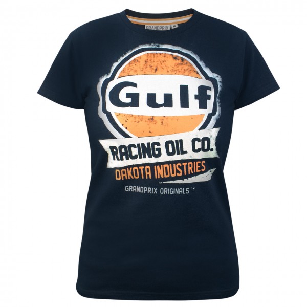 Gulf Damen T-Shirt Oil Racing Damen dunkelblau