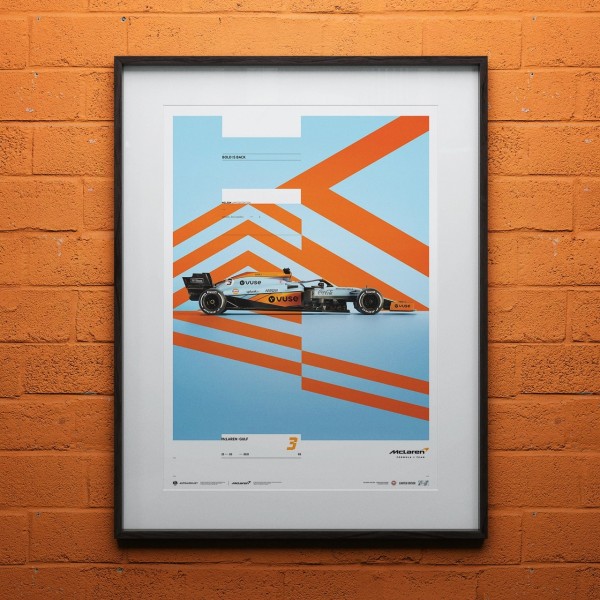 Poster McLaren Gulf Formel 1 Edition 2 - Daniel Ricciardo 2021 - Limited Edition