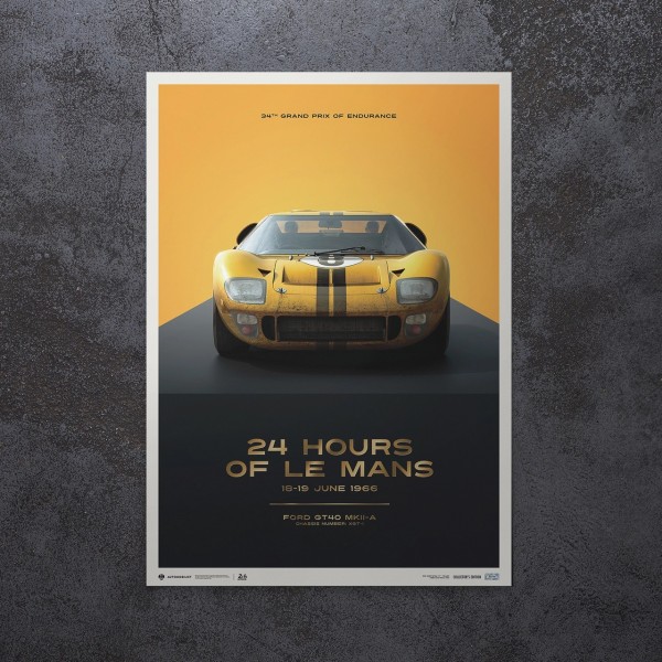 Poster Ford GT40 - XGT-1- 24h Le Mans - 1966