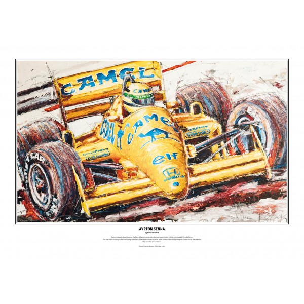 Ayrton Senna Kunstdruck Lotus 1987 von Armin Flossdorf