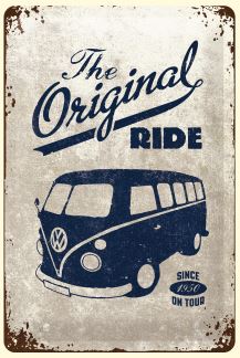 Cartel de hojalata VW Bulli - The Original Ride 20x30cm