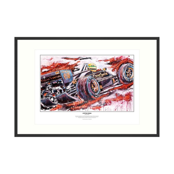 Ayrton Senna stampa d'arte Lotus 1986 di Armin Flossdorf